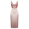 Undress Women's Pink / Purple Kamea Nude Satin Open Back Midi Dress In Pink/purple