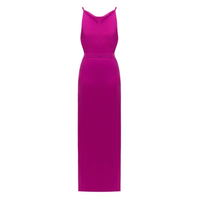 Undress Women's Pink / Purple Manoa Magenta Pink Evening Dress With Cowl Back