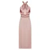 Undress Women's Pink / Purple Paula Nude Satin Cocktail Midi Dress In Pink/purple