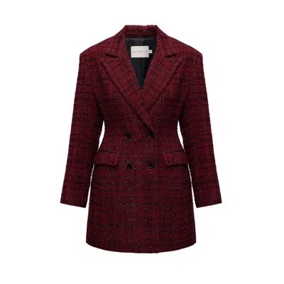Undress Women's Red Petra Bordeaux Tweed Midi Blazer Dress
