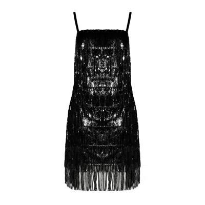 Undress Women's Silvi Black Sequin Fringe Mini Dress