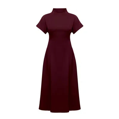 Undress Women's Tori Burgundy Structured Midi Dress In Red