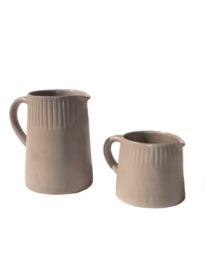 Une Vie Nomade Earth Lines Pitcher In Brown