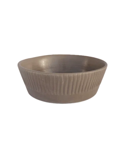 Une Vie Nomade Earth Lines Serving Bowl In Brown