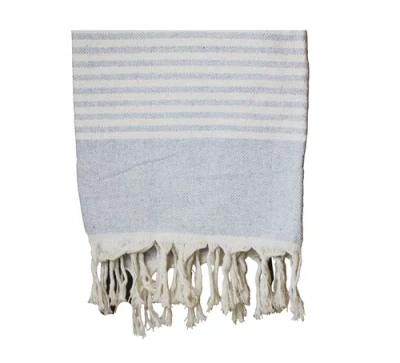 Une Vie Nomade Handmade Moroccan Throw In Blue