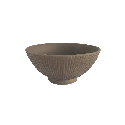 Une Vie Nomade Large Earth Lines Serving Bowl In Brown