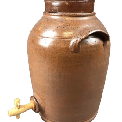 Une Vie Nomade Vintage Vinegar Berry Jar With Lid In Brown