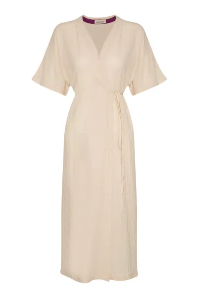 Unexpectedone Neutrals Realistic Kimono - Plain Beige Women's Natural Fabric Kimono