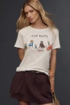 Unfortunate Portrait Cat Suits Graphic Tee In White