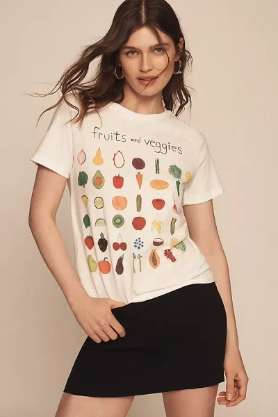 Unfortunate Portrait Fruits & Veggies Tee In White