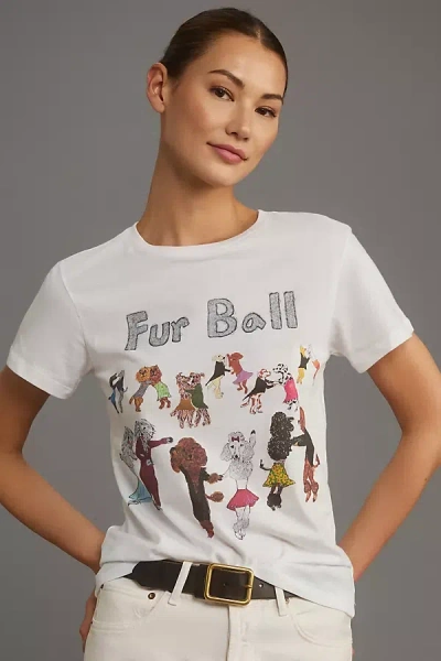 Unfortunate Portrait Fur Ball Graphic Tee In White