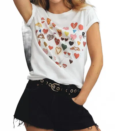Unfortunate Portrait Hearts Boyfriend Tee In White