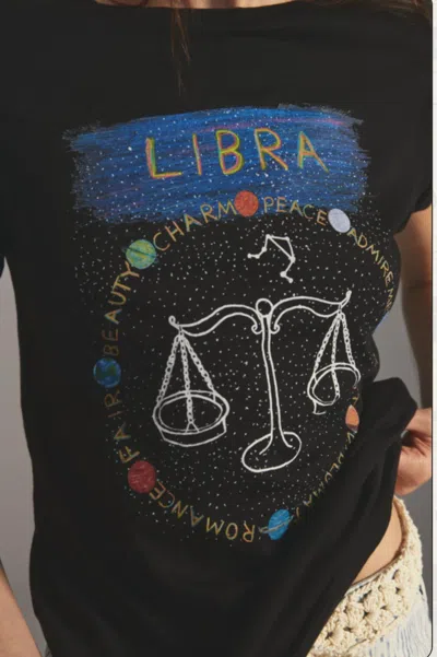 Unfortunate Portrait Libra Zodiac T-shirt In Black