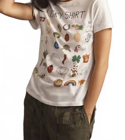 Unfortunate Portrait Lucky Graphic Tee In White