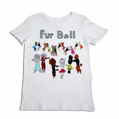 Unfortunate Portrait Unisex Fur Ball Crew T-shirt In White