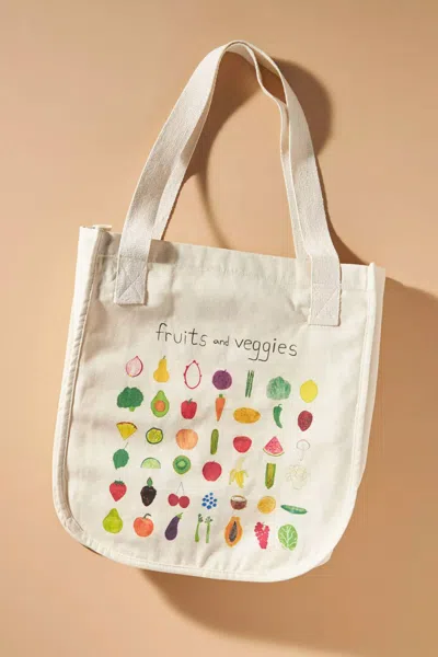 Unfortunate Portrait Up Tote Bag In Fruits & Veggies In Multi