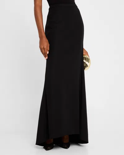 Ungaro A-line Maxi Skirt With Train In Black