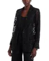 Ungaro Kehlani Notched-lapel Floral Lace Jacket In Black