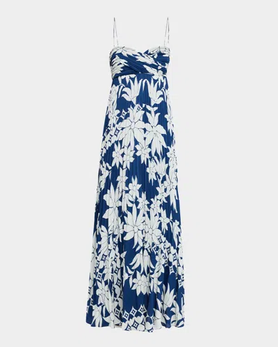 Ungaro Avery Pleated Floral-print Empire Maxi Dress
