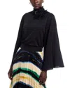 Ungaro Sequin Floral Applique Blouse In Black