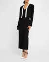 UNGARO CROPPED CONTRAST-TRIM TUXEDO JACKET