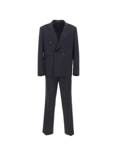 Ungaro Double-breasted Peak-lapel Suit In Blue