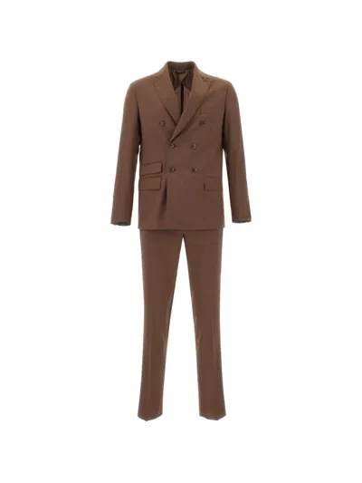Ungaro Double-breasted Peak-lapel Suit In Brown