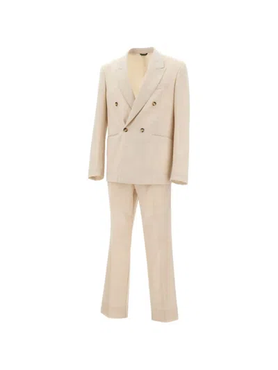 Ungaro Double-breasted Peak-lapel Suit In Neutral