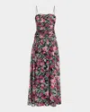 Ungaro Dylan Floral Chiffon Ruched Maxi Dress In Multi