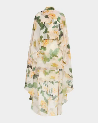 Ungaro Fiona Draped Floral-print Mini Dress In Multi