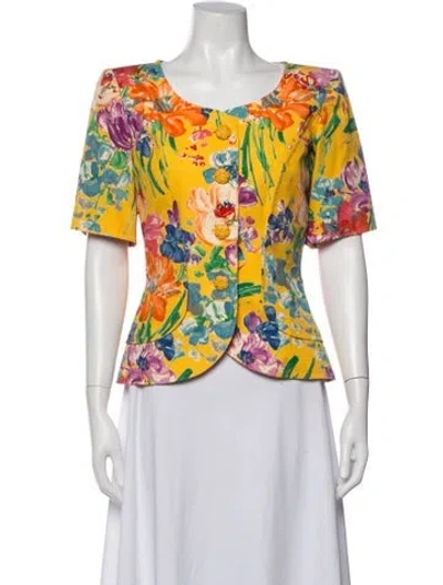 Pre-owned Ungaro Floral Print Jacket In Multicolor