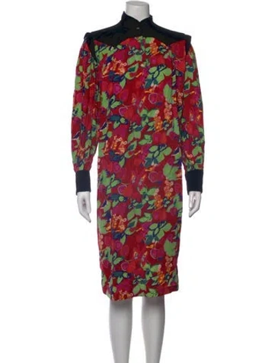 Pre-owned Ungaro Floral Print Knee-length Dress In Multicolor