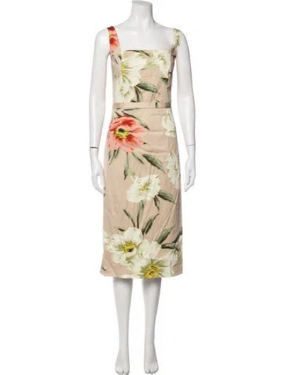 Pre-owned Ungaro Floral Print Knee-length Dress W/ Tags In Multicolor