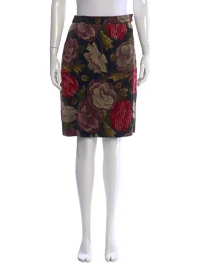 Pre-owned Ungaro Floral Print Knee-length Skirt In Multi