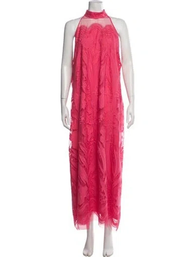 Pre-owned Ungaro Floral Print Long Dress W/ Tags In Pink