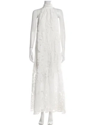 Pre-owned Ungaro Floral Print Long Dress In White