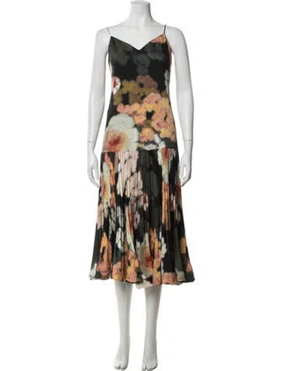 Pre-owned Ungaro Floral Print Midi Length Dress In Multicolor