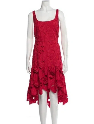Pre-owned Ungaro Floral Print Midi Length Dress In Red