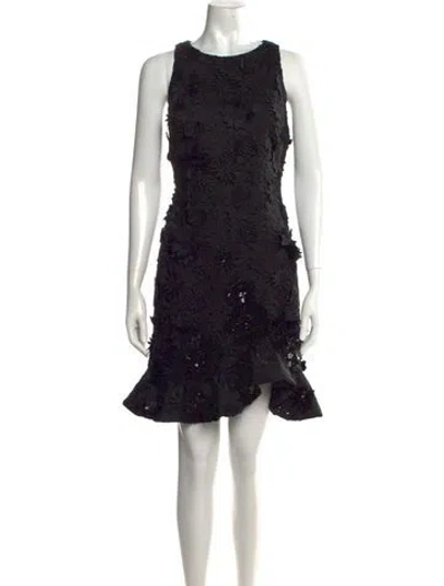 Pre-owned Ungaro Floral Print Mini Dress In Black