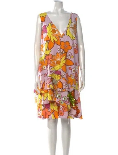 Pre-owned Ungaro Floral Print Mini Dress In Multicolor