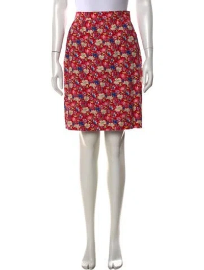 Pre-owned Ungaro Floral Print Mini Skirt In Red