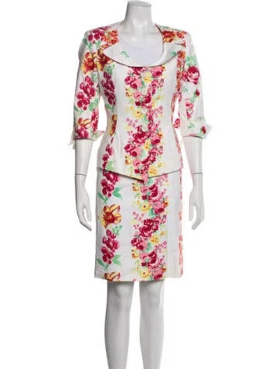 Pre-owned Ungaro Floral Print Skirt Suit In Multicolor