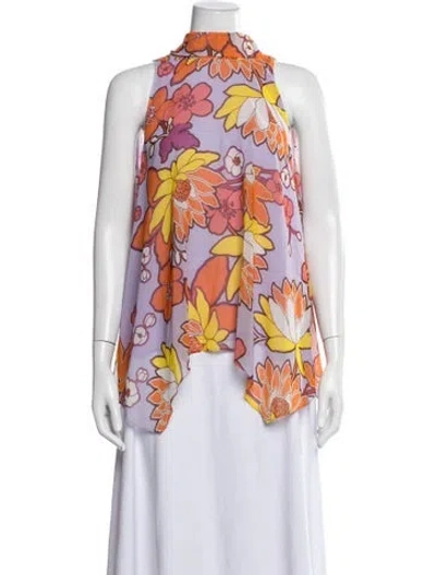 Pre-owned Ungaro Floral Print Sleeveless Top W/ Tags In Multicolor