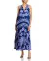 Ungaro Hallie Pleated Floral-print Halter Midi Dress In Blue