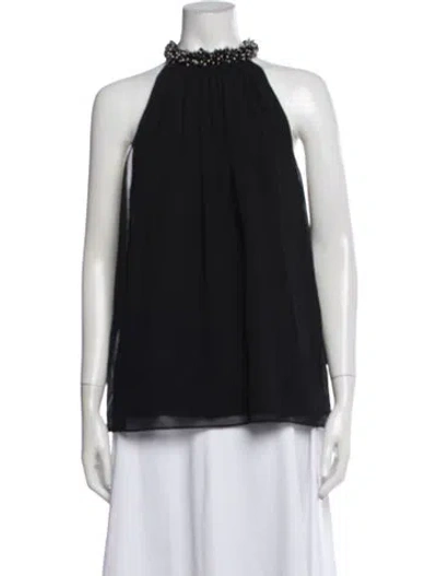 Pre-owned Ungaro Halterneck Sleeveless Top In Black