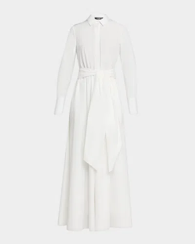 Ungaro Harriet Belted Maxi Shirtdress In White