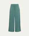 Ungaro Kai Wide-leg Satin Pants In Green