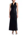 Ungaro Katniss Cowl-neck Halter Gown In Black