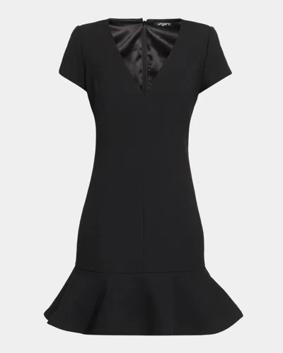 Ungaro Kenny Ruffle A-line Mini Dress In Black