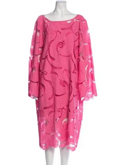 Pre-owned Ungaro Lace Pattern Knee-length Dress In Pink